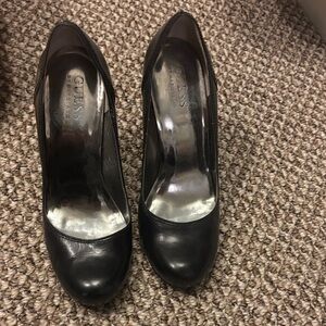 Guess Black Leather Heels